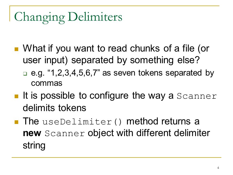 1 Scanning Tokens. 2 Tokens When A Scanner Reads Input, It Separates It  Into “Tokens”  … At Least When Using Methods Like Nextint()  Nextint()  Takes. - Ppt Download