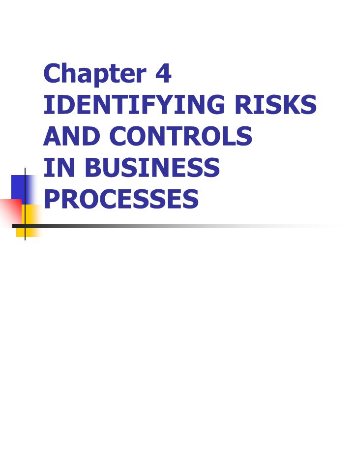 Chapter 4 IDENTIFYING RISKS AND CONTROLS IN BUSINESS PROCESSES