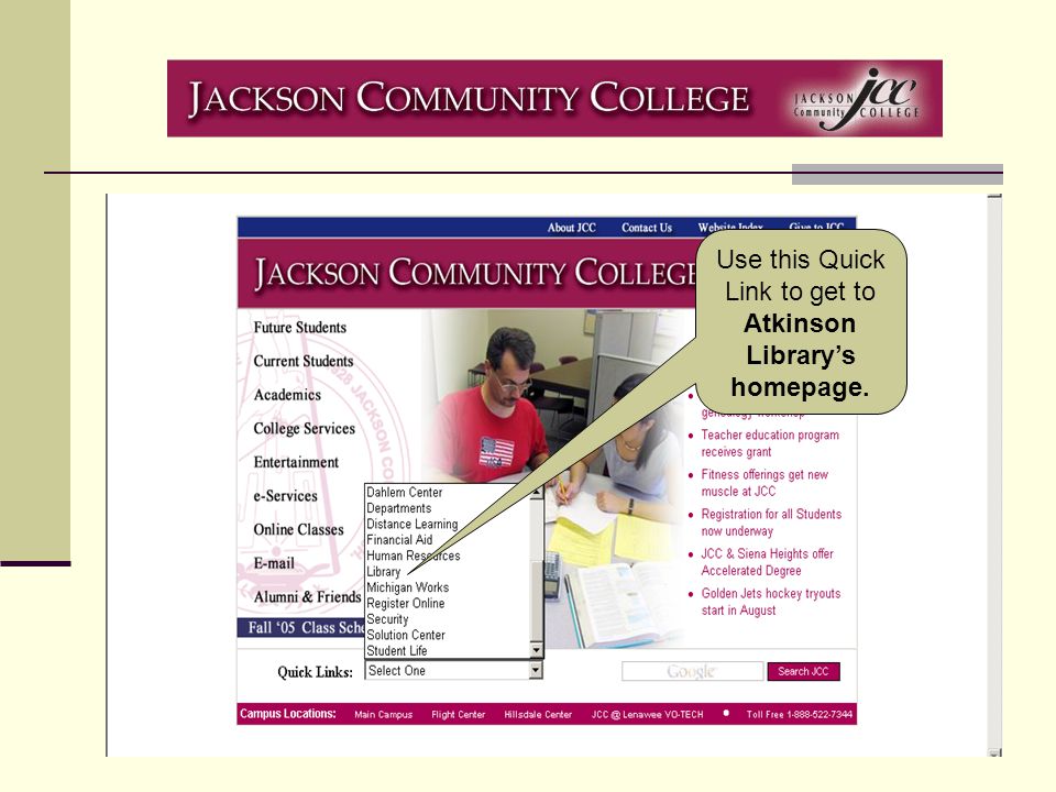 Use this Quick Link to get to Atkinson Library’s homepage.