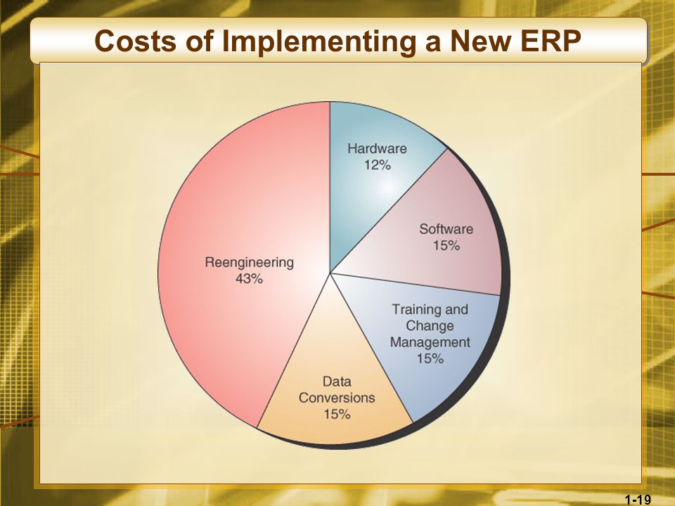 1-19 Costs of Implementing a New ERP