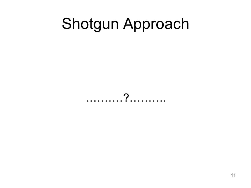 11.……… ………. Shotgun Approach