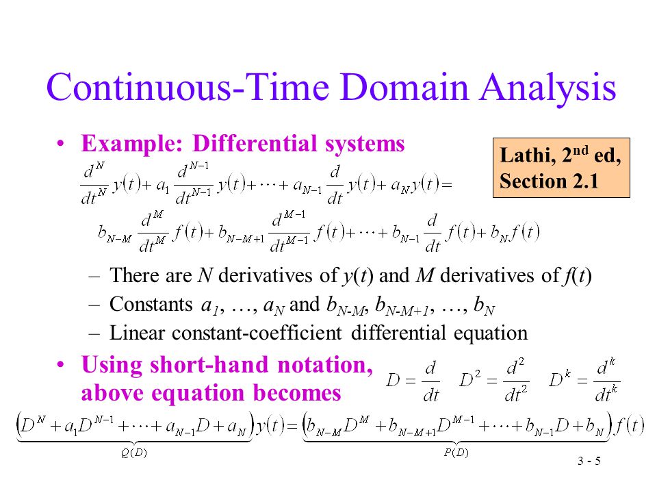 System State And Differential Equations Linear Systems And