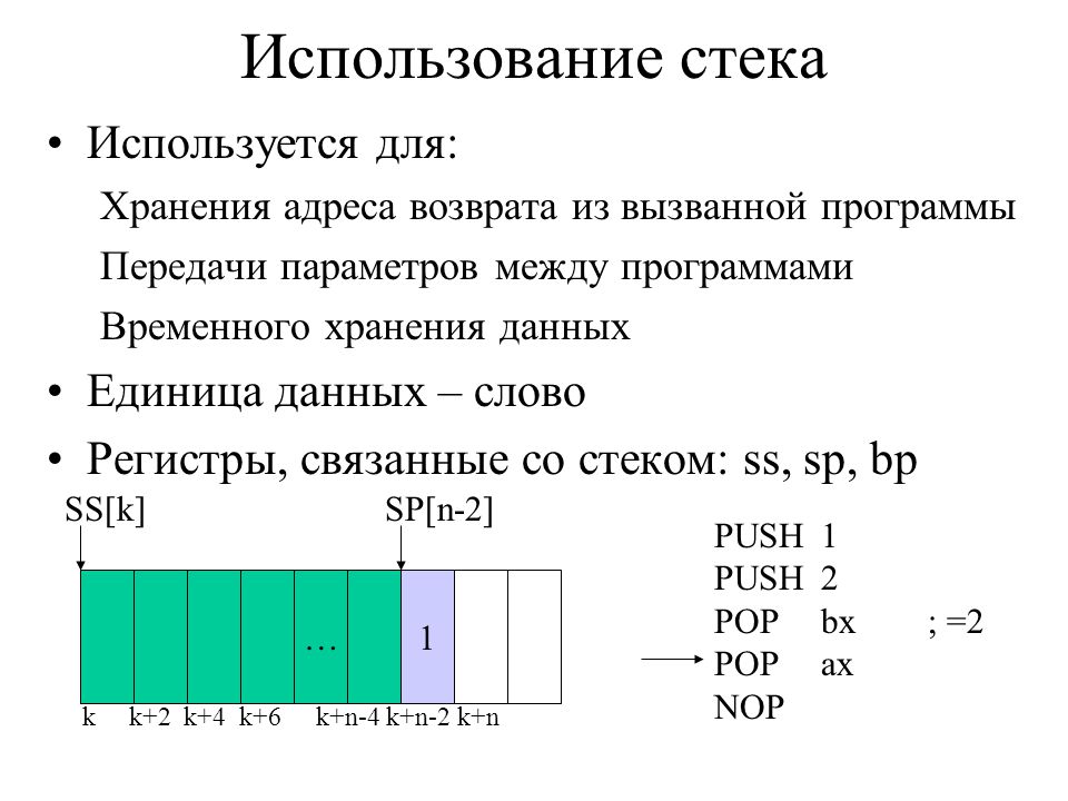 Стек применение. Использование стека. Регистры стека ассемблер. Использование стека в программах на ассемблере. Функции стека Информатика.