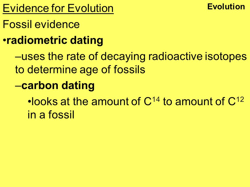 Radioactive dating evidence of evolution