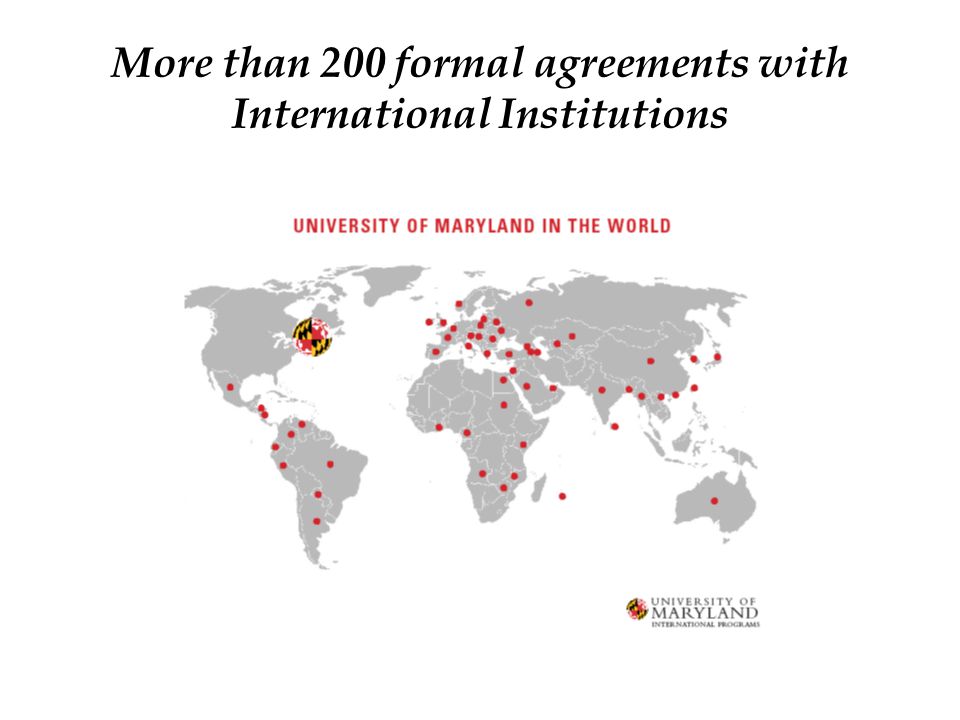 More than 200 formal agreements with International Institutions