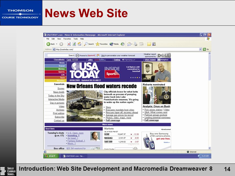 Introduction: Web Site Development and Macromedia Dreamweaver 8 14 News Web Site
