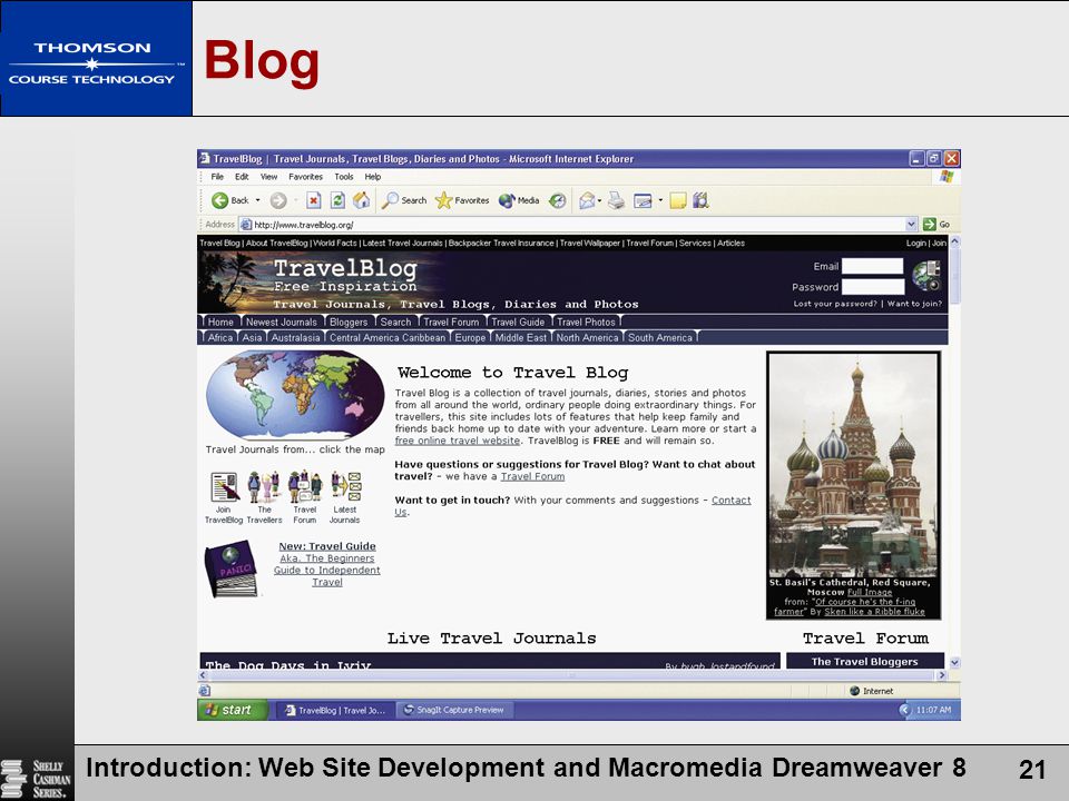 Introduction: Web Site Development and Macromedia Dreamweaver 8 21 Blog