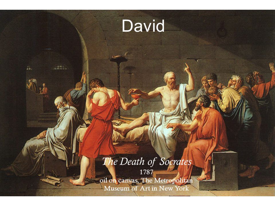 David The Death of Socrates 1787 oil on canvas, The Metropolitan Museum of Art in New York