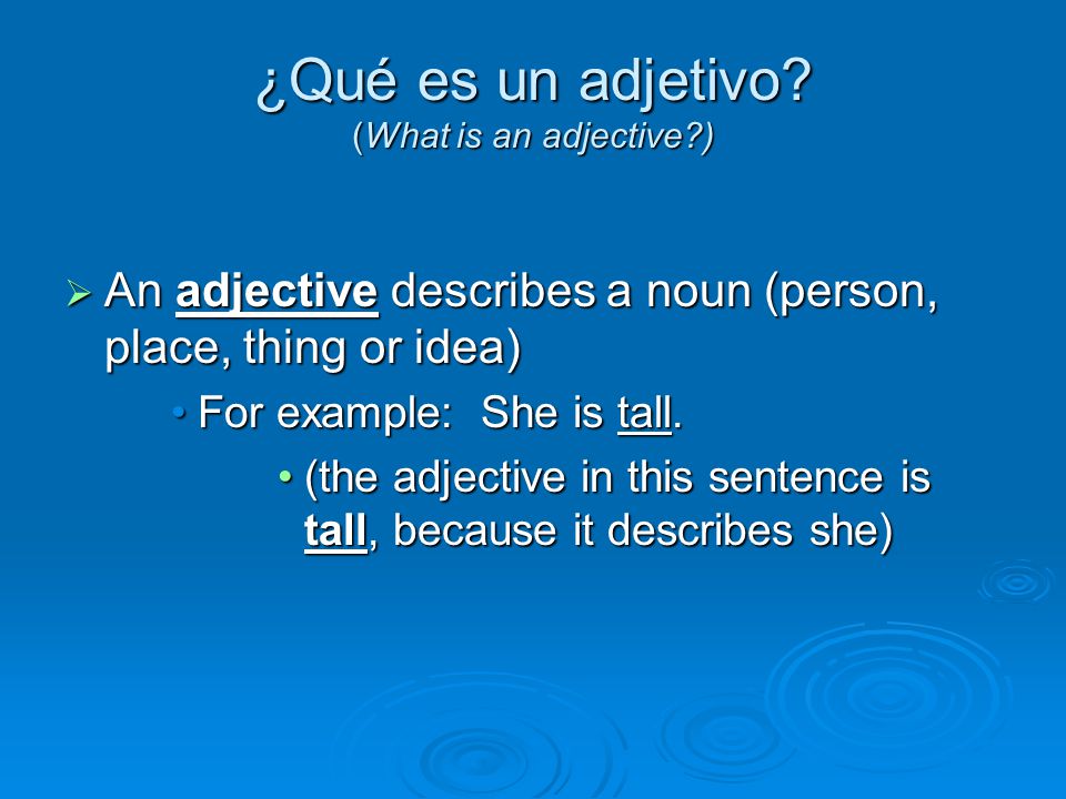 Adjective y