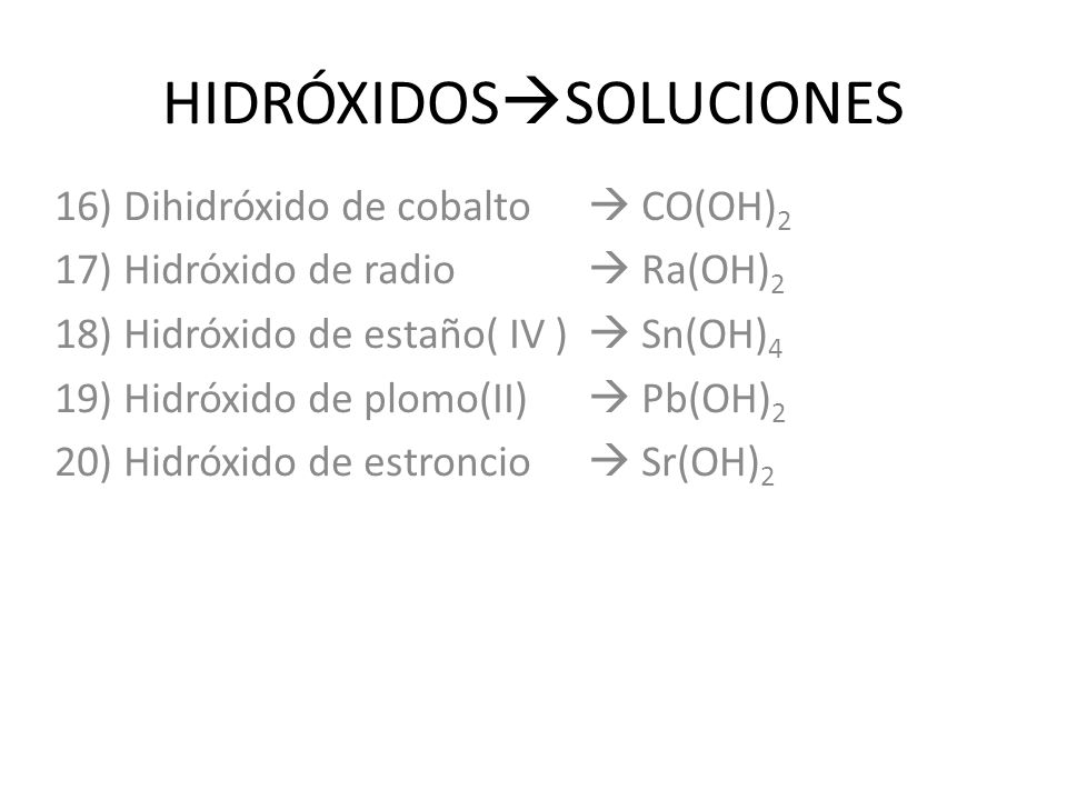 HIDRÓXIDOS 1)Hidróxido de cobre( I ) 2)Hidróxido de potasio 3)Hidróxido de  sodio 4)Hidróxido de calcio 5)Hidróxido de aluminio. - ppt download