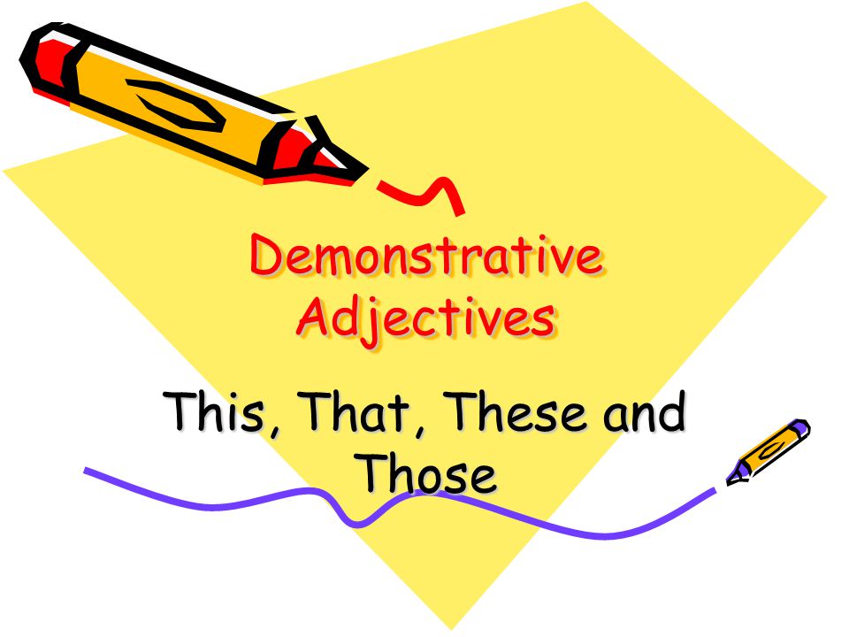 Demonstrative Adjectives This, That, These and Those