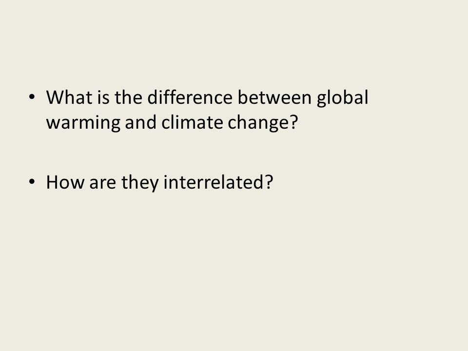 What is the difference between global warming and climate change How are they interrelated