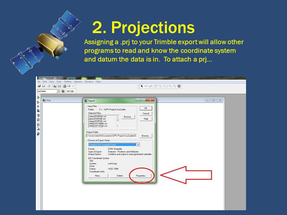 how to get gps pathfinder office to export prj file how to get gps pathfinder office to export prj file