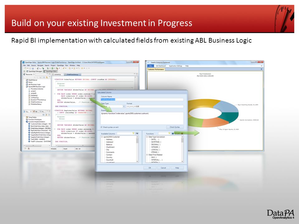 Build on your existing Investment in Progress Rapid BI implementation with calculated fields from existing ABL Business Logic