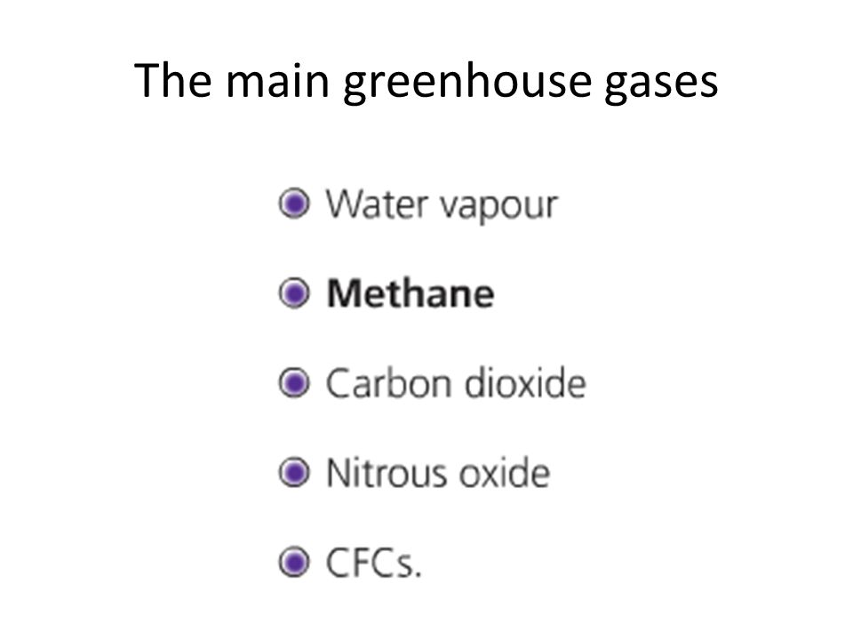 The main greenhouse gases