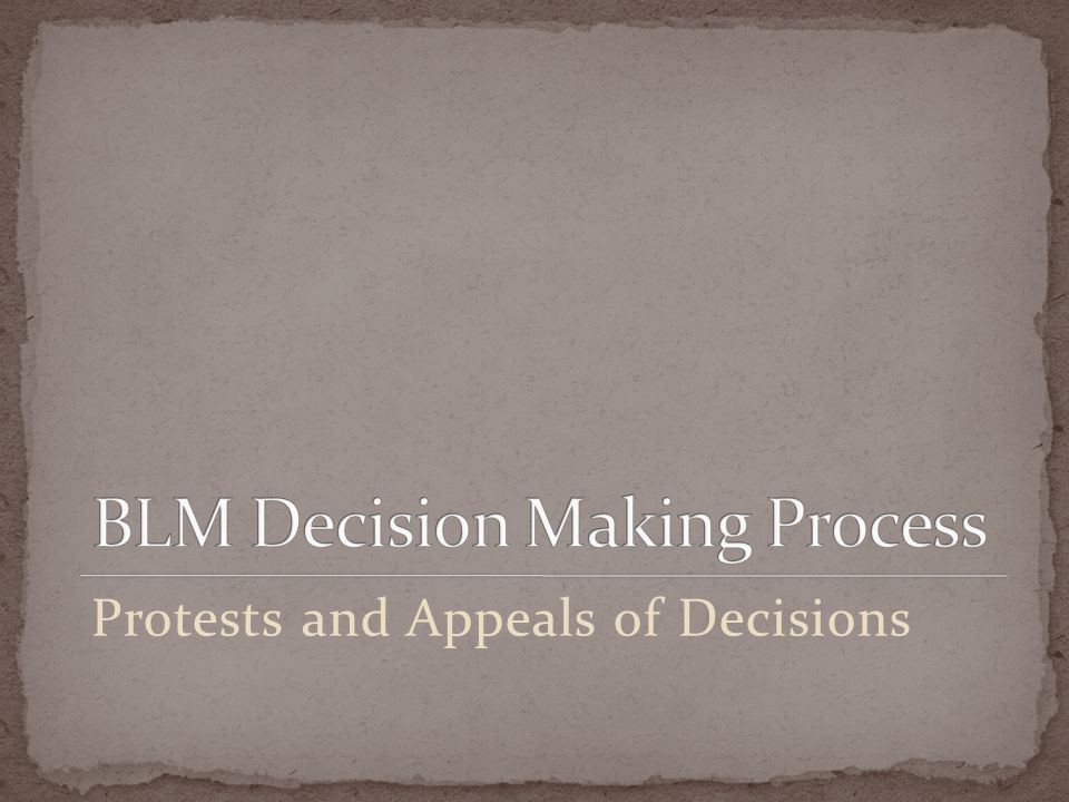 Protests and Appeals of Decisions