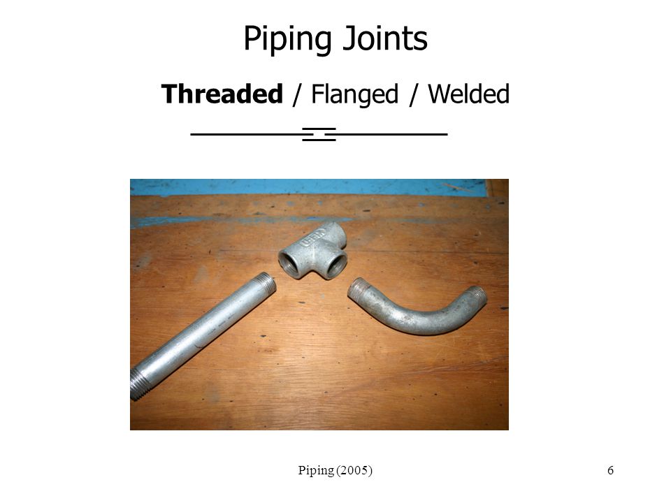 Piping (2005)6 Piping Joints Threaded / Flanged / Welded