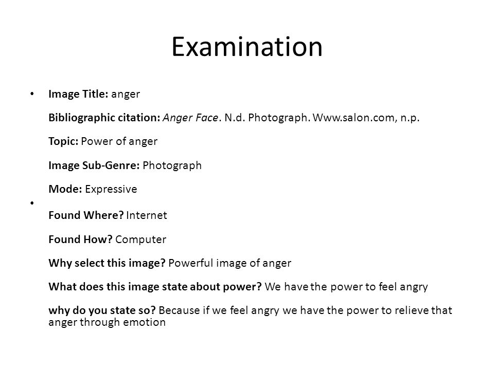 Examination Image Title: anger Bibliographic citation: Anger Face.