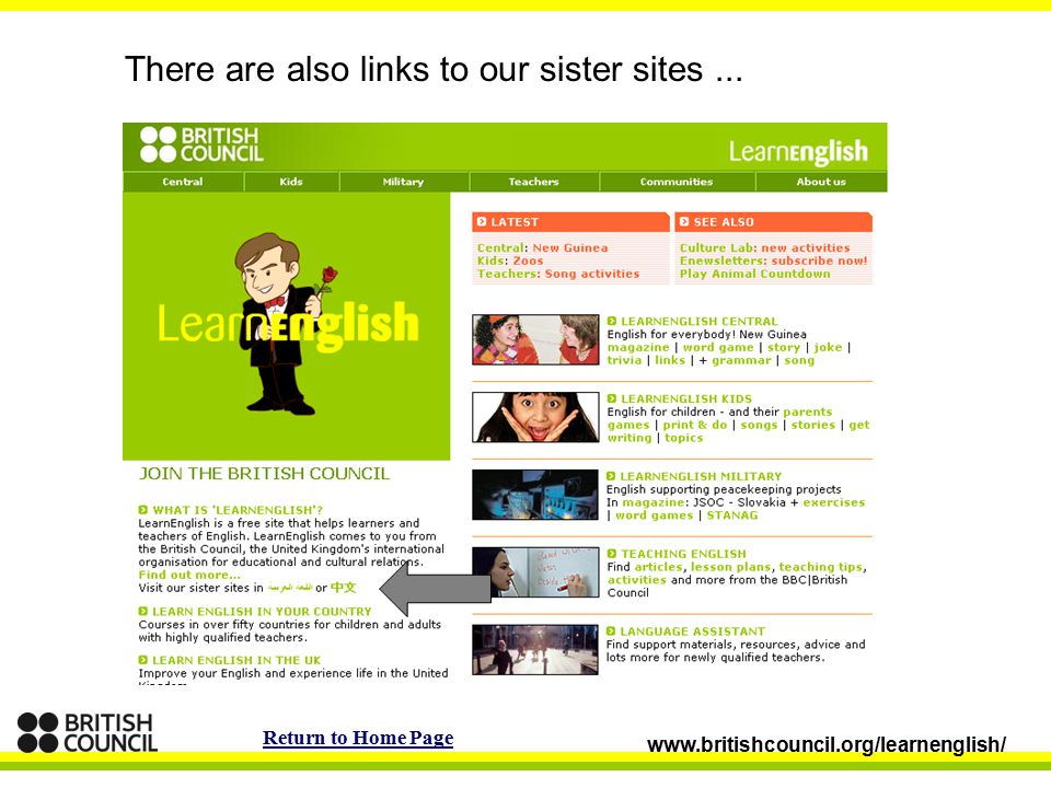 There are also links to our sister sites...