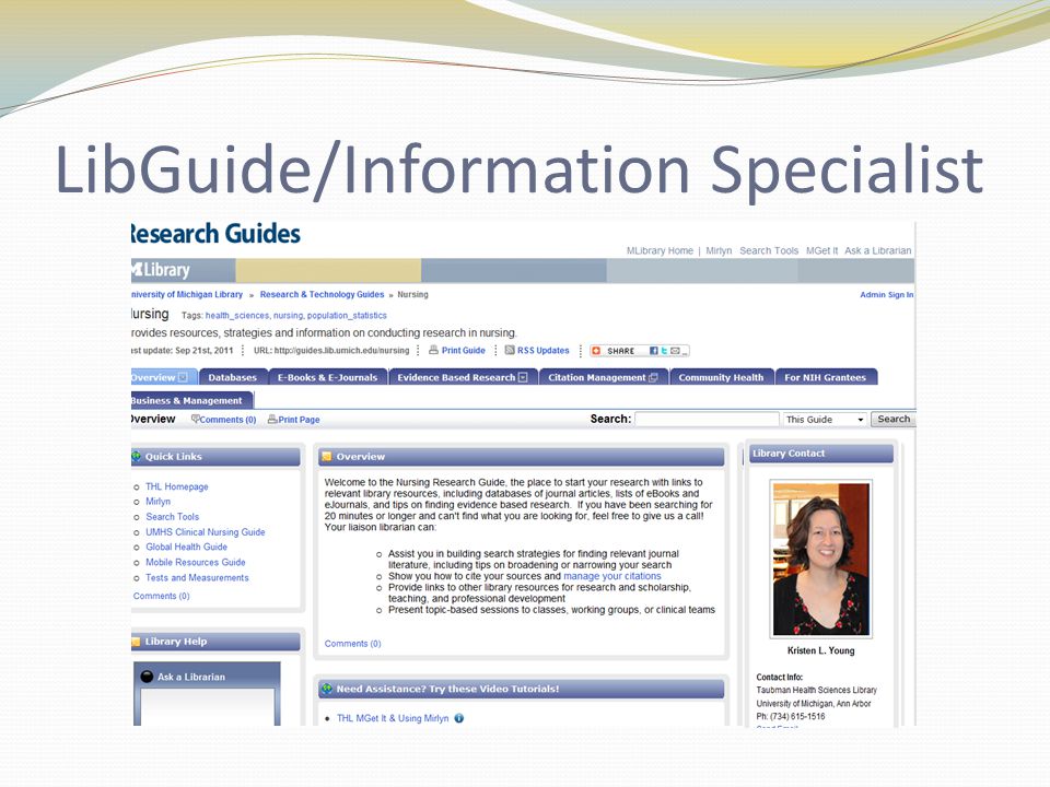 LibGuide/Information Specialist