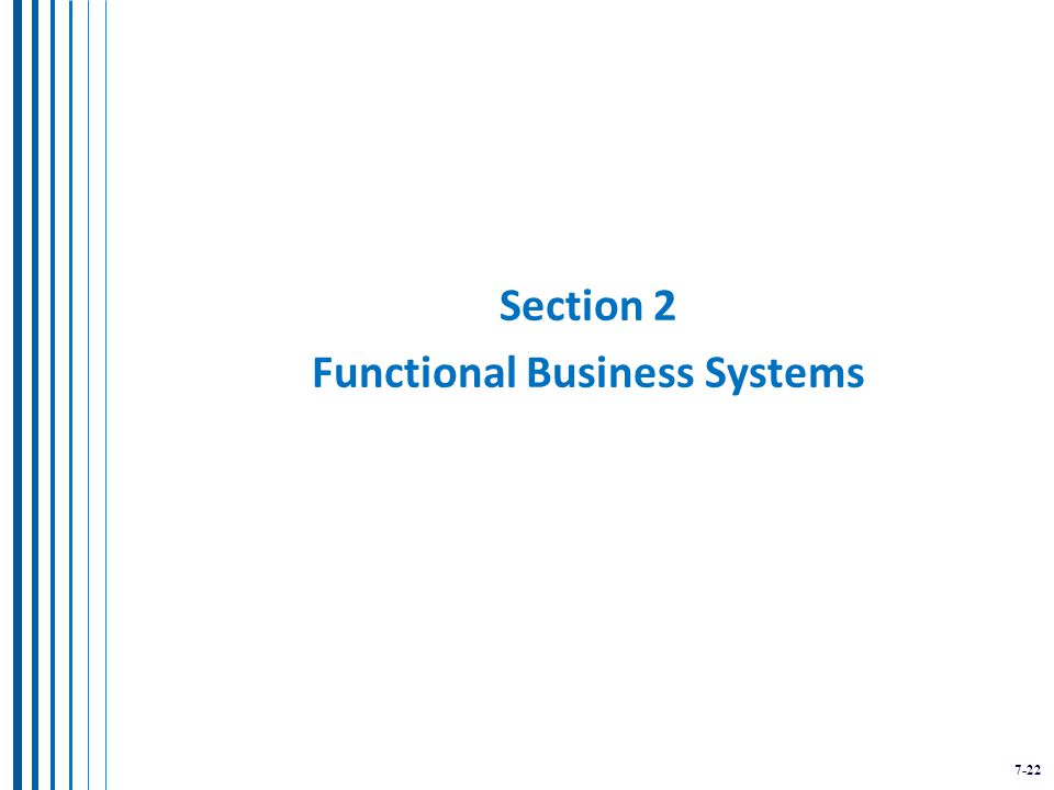 7-22 Section 2 Functional Business Systems
