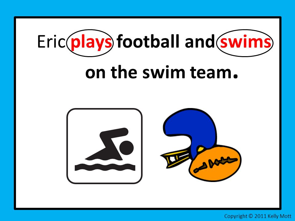 Eric plays football and swims on the swim team. Copyright © 2011 Kelly Mott