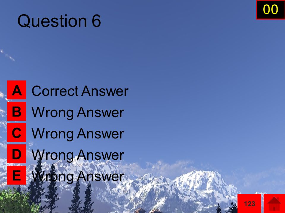 Question 5 E B C D A Correct Answer Wrong Answer