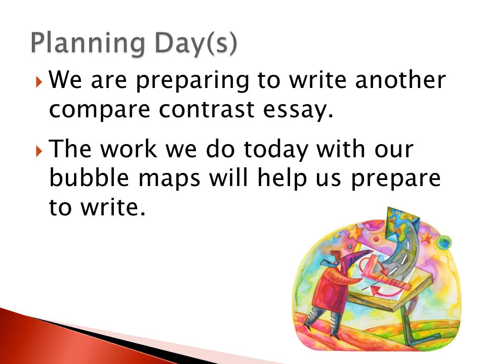  We are preparing to write another compare contrast essay.
