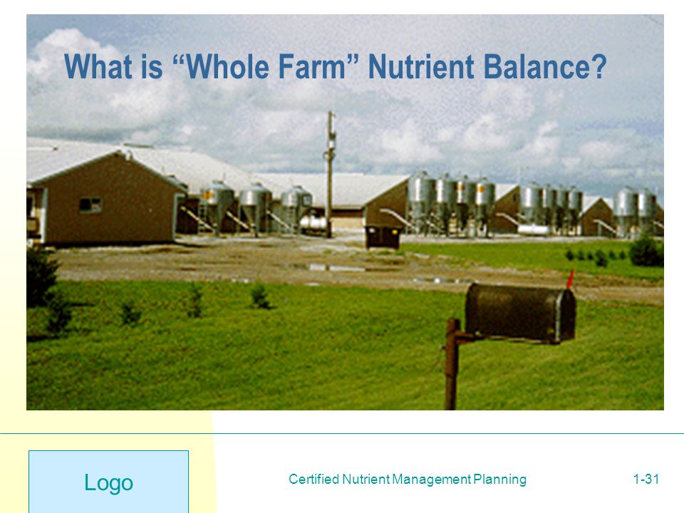 Logo Certified Nutrient Management Planning1-31 What is Whole Farm Nutrient Balance