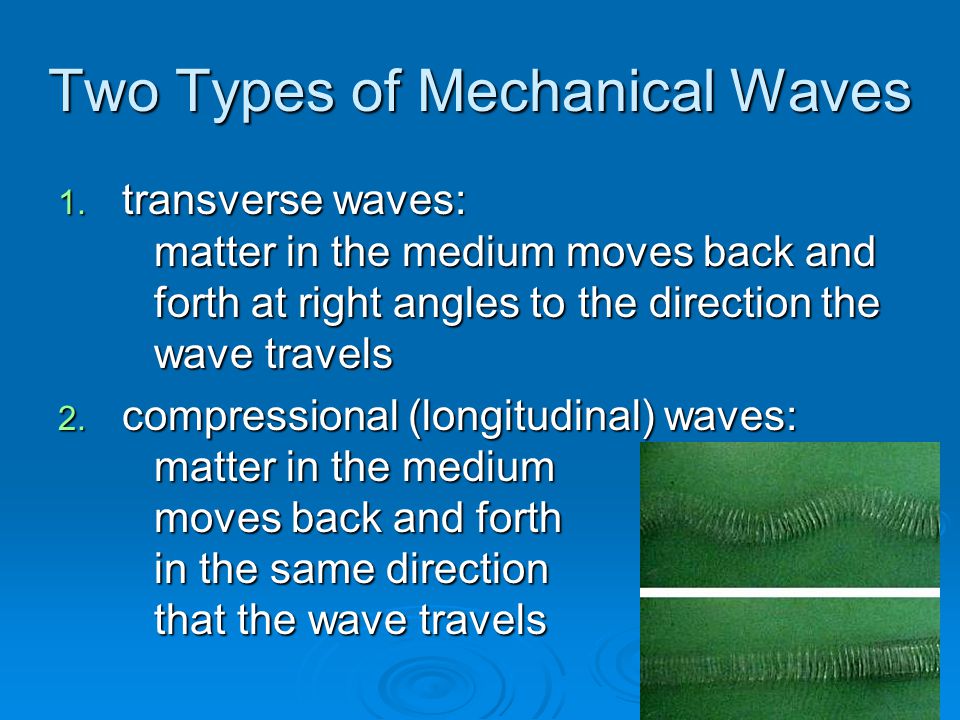 Two Types of Mechanical Waves 1.