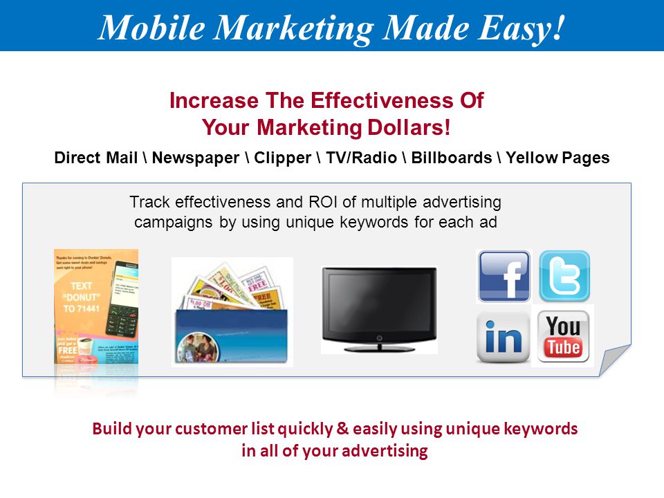 Increase The Effectiveness Of Your Marketing Dollars.