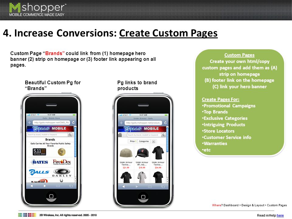 4. Increase Conversions: Create Custom Pages Where.