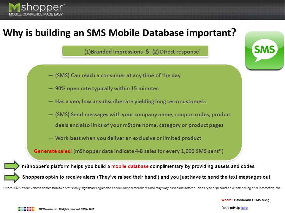 Why is building an SMS Mobile Database important .