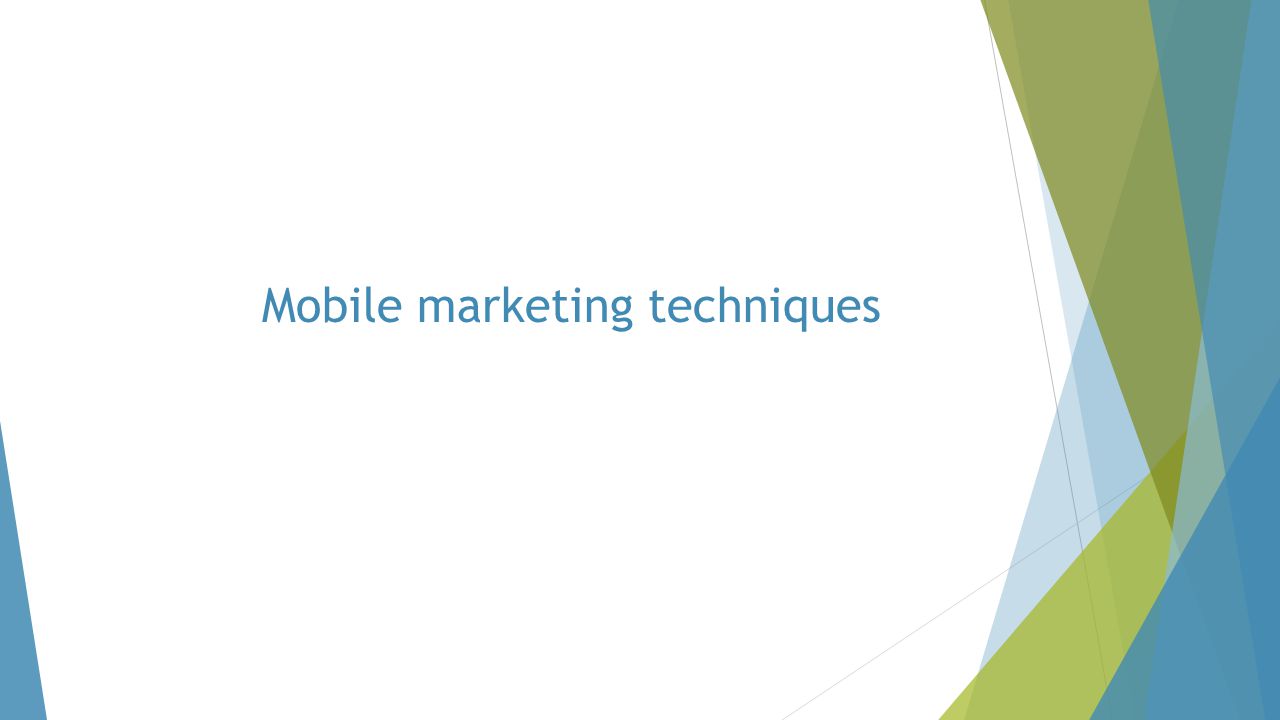 Mobile marketing techniques