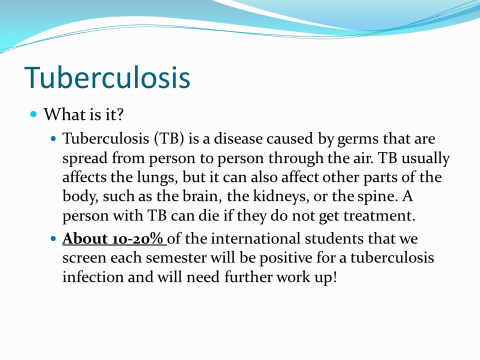 Tuberculosis What is it.