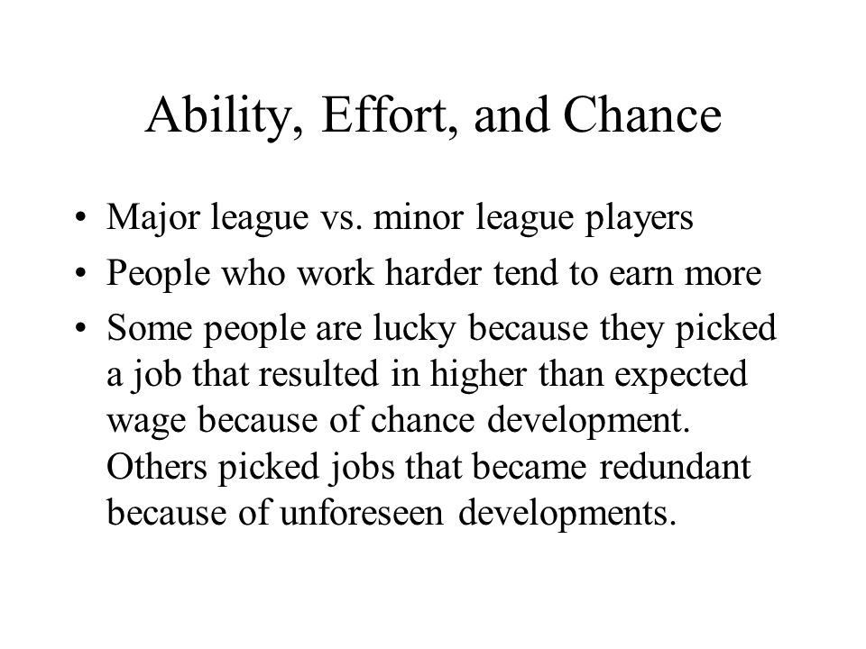 Ability, Effort, and Chance Major league vs.