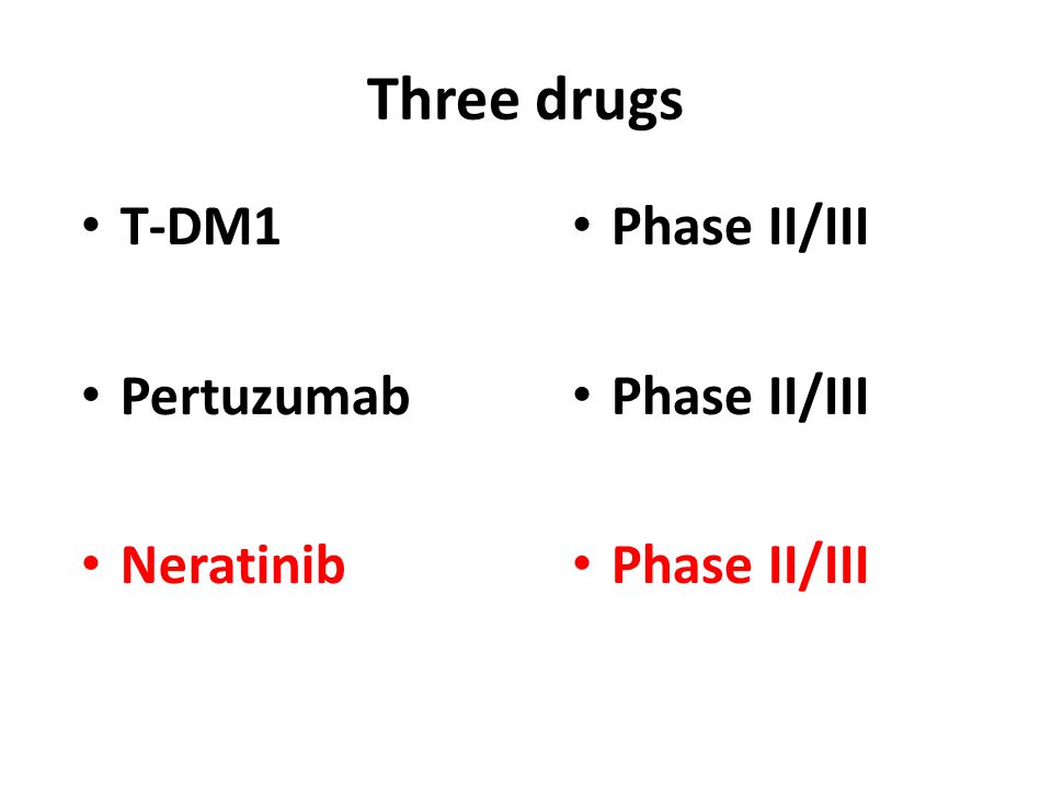Three drugs Phase II/III T-DM1 Pertuzumab Neratinib