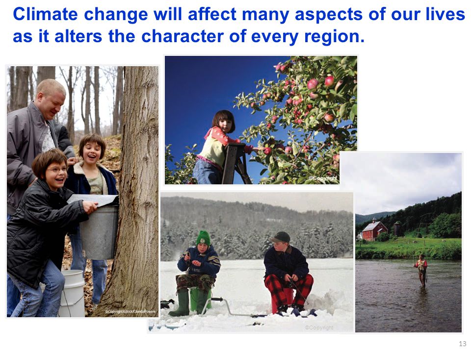 13 Climate change will affect many aspects of our lives as it alters the character of every region.