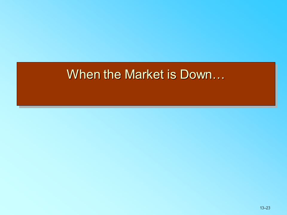 13–23 When the Market is Down…