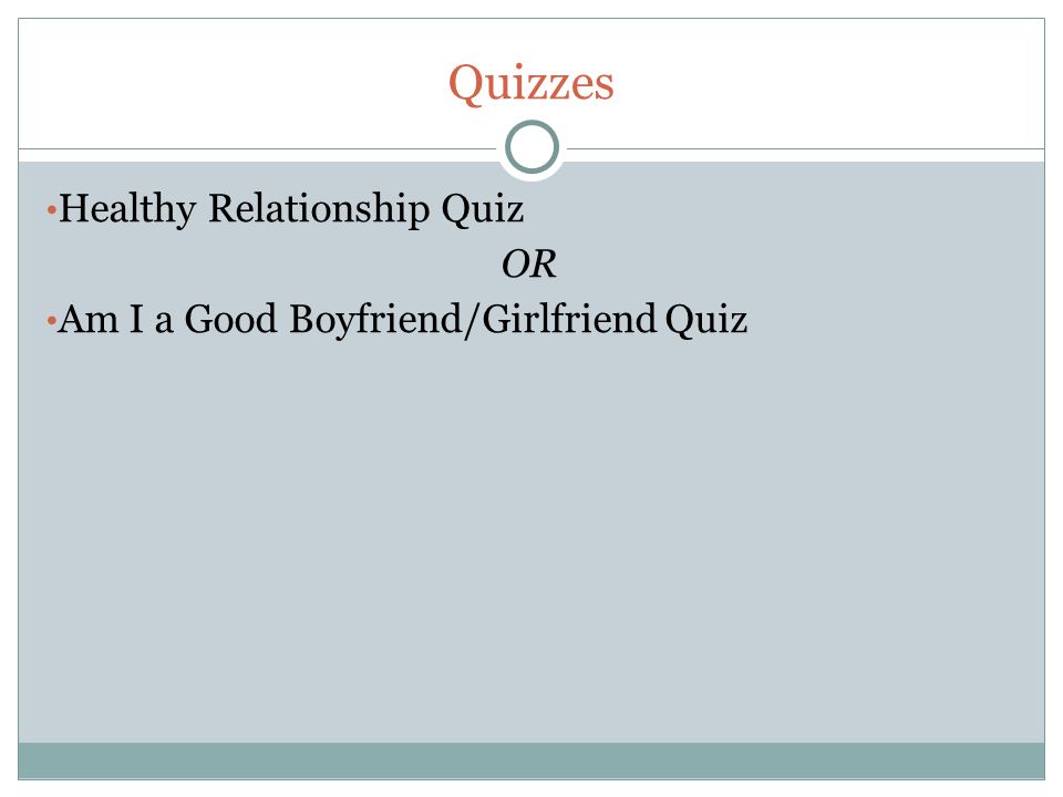 Dating relationship quiz