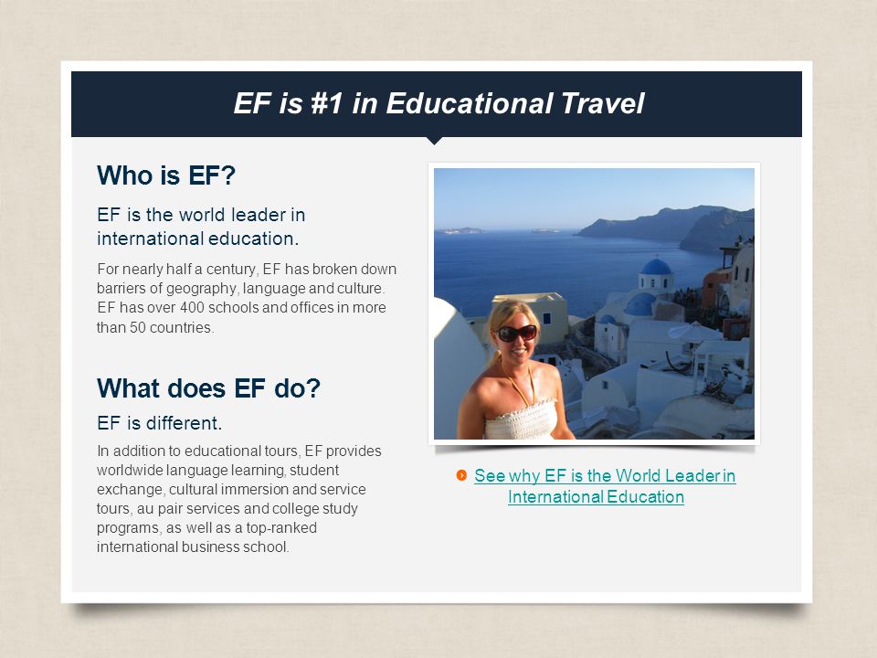 eftours.com EF is #1 in Educational Travel Who is EF.