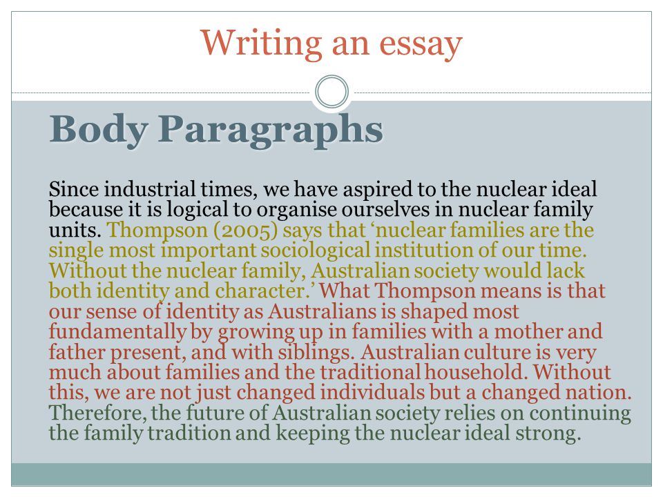 family essay writing