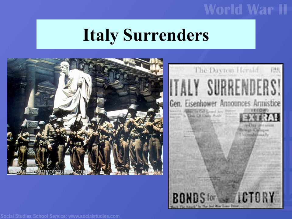 Allies enter Rome Italy Surrenders