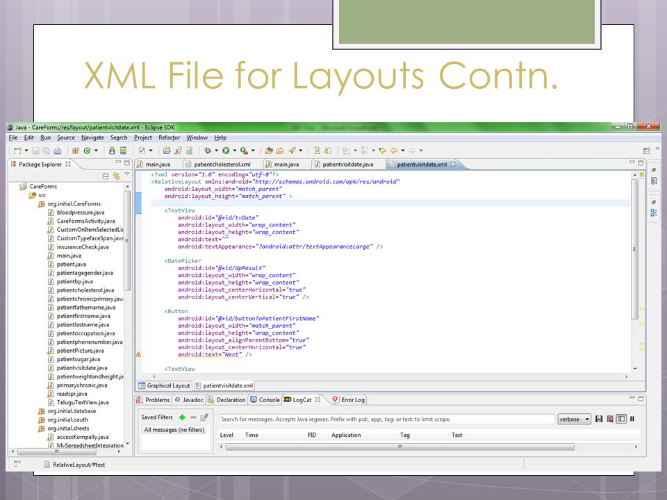XML File for Layouts Contn.