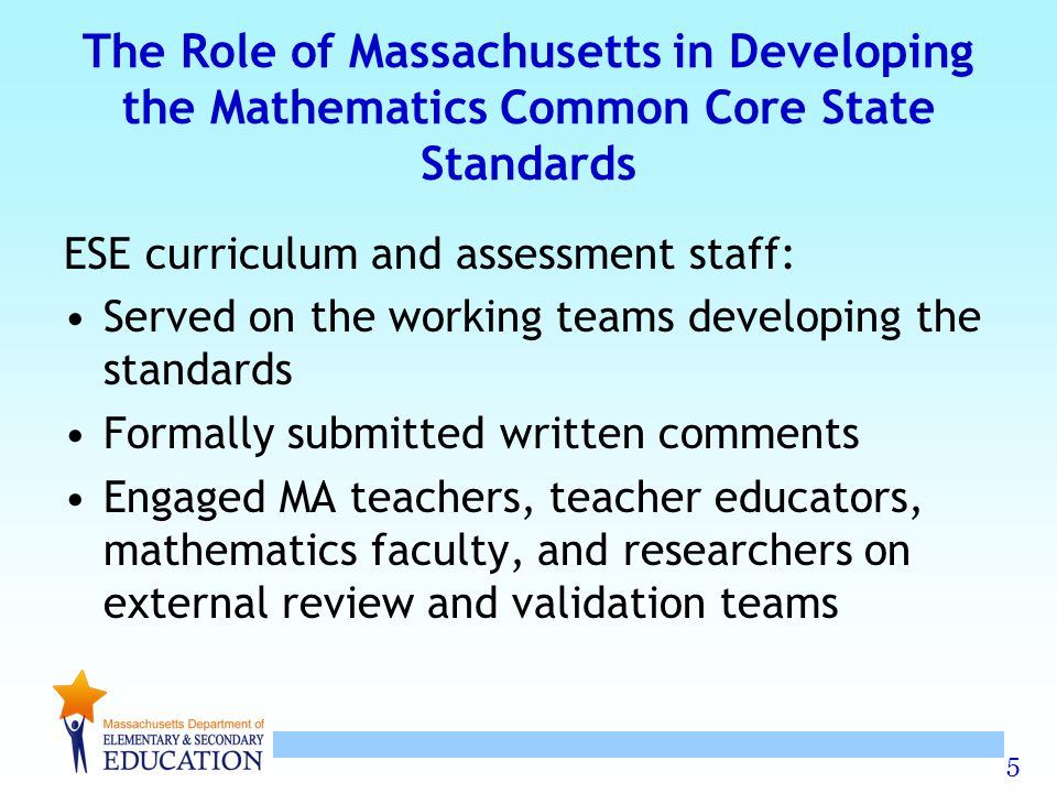 Massachusetts Curriculum Framework for Mathematics Incorporating the
