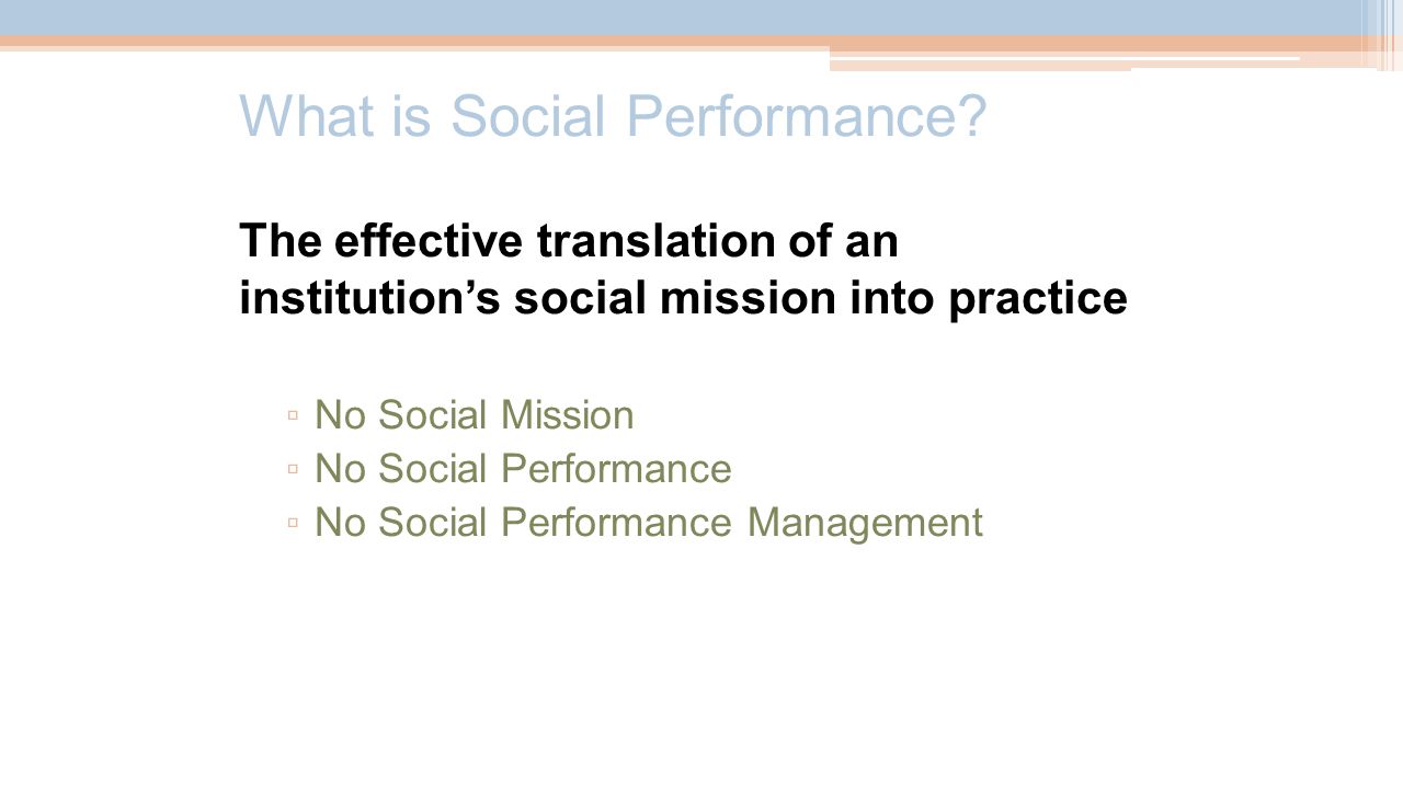 What is Social Performance.