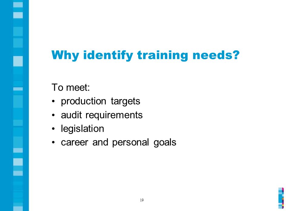 Why identify training needs.