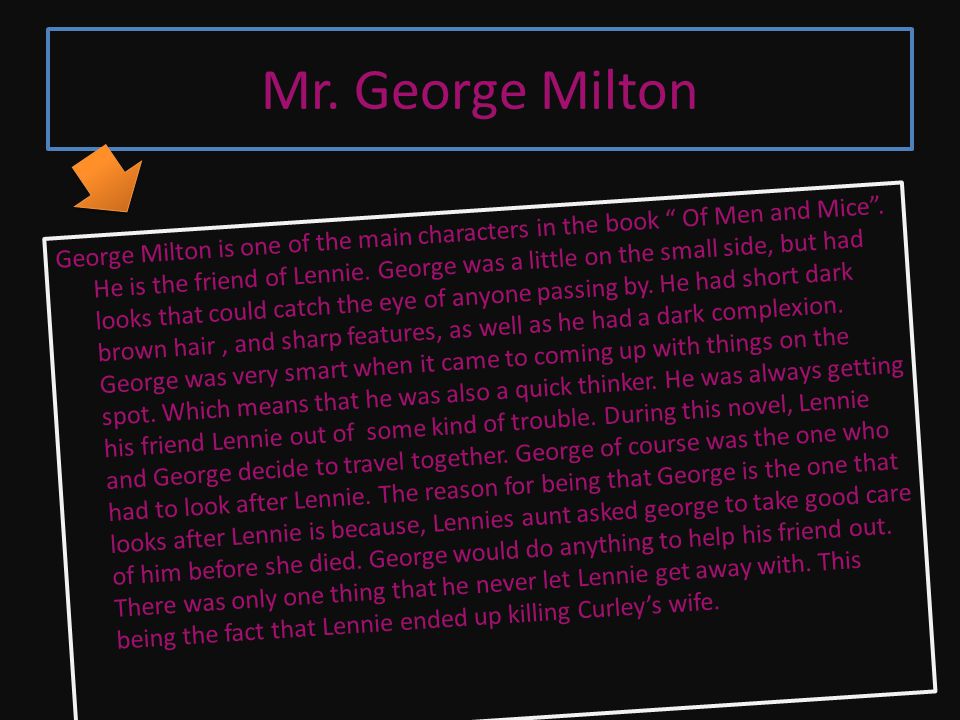 george milton character analysis