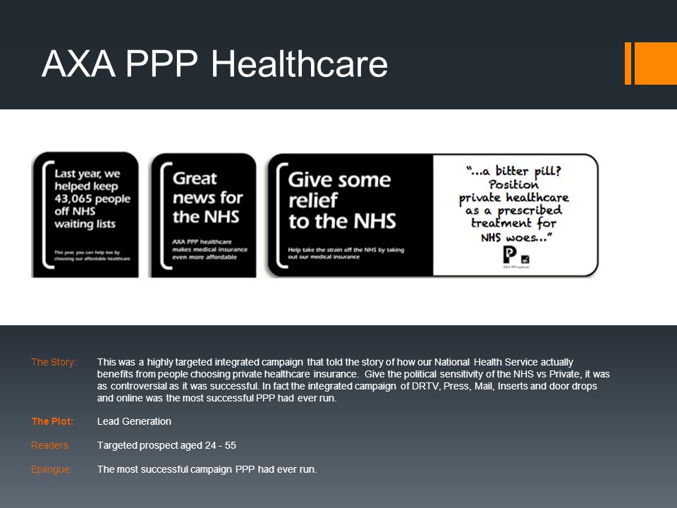 Axa Ppp Healthcare The Story This Was A Highly Targeted Integrated Campaign That Told The Story Of How Our National Health Service Actually Benefits From Ppt Download