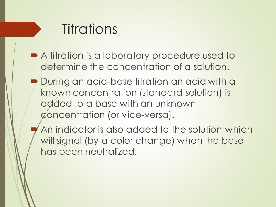 6.5 – Indicators, Neutralizations & Titrations Unit 6 – Acids And Bases 